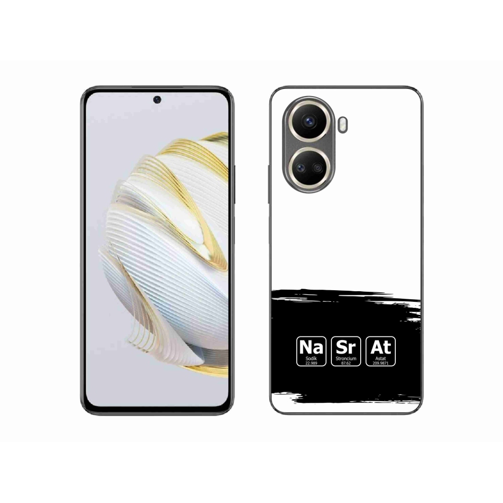 Gél borító mmCase a Huawei Nova 10 SE-n - kémiai elemek fekete és fehér háttérrel