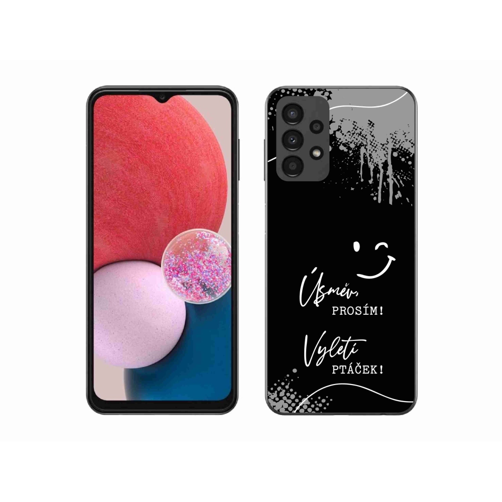 Gél borító mmCase Samsung Galaxy A13 4G - vicces szöveg 4 fekete háttérrel