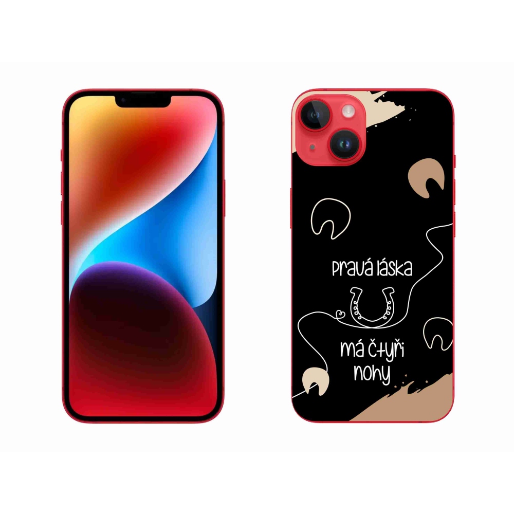 Gél borítás mmCase iPhone 14 Plus készülékhez - Ló motívum fekete háttér