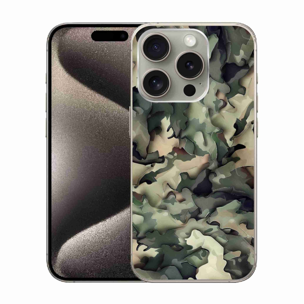 Zselés borítás mmCase iPhone 15 Pro készülékhez - terepszínű minta 9