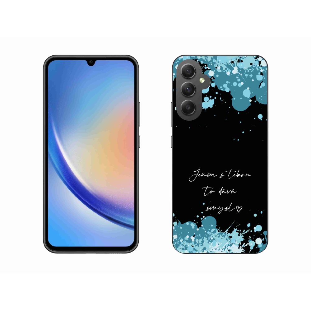 Gél borító mmCase Samsung Galaxy A34 5G - szerelmes szöveg fekete háttérrel