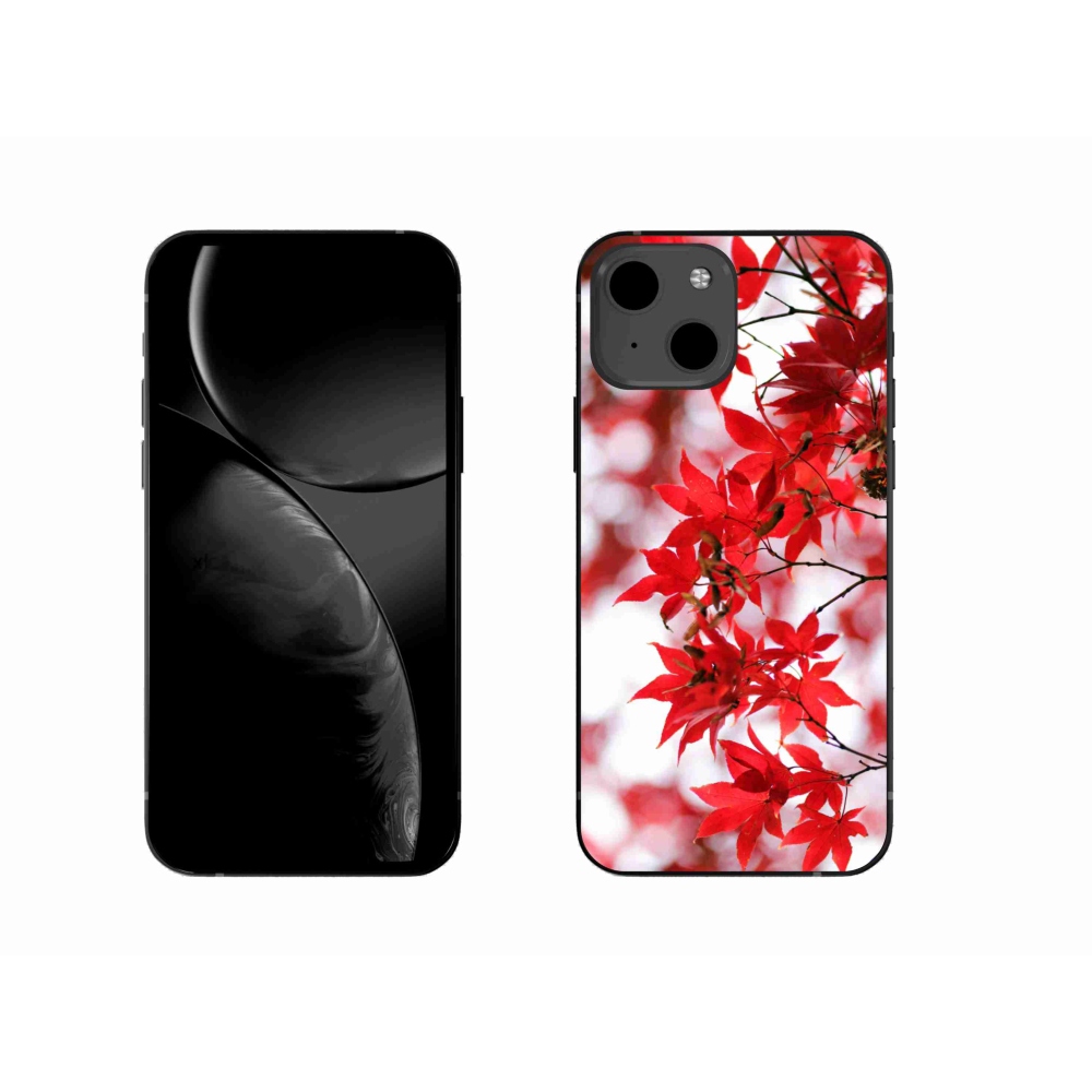 Zselés borítás mmCase iPhone 13 6.1 készülékhez - piros levelek