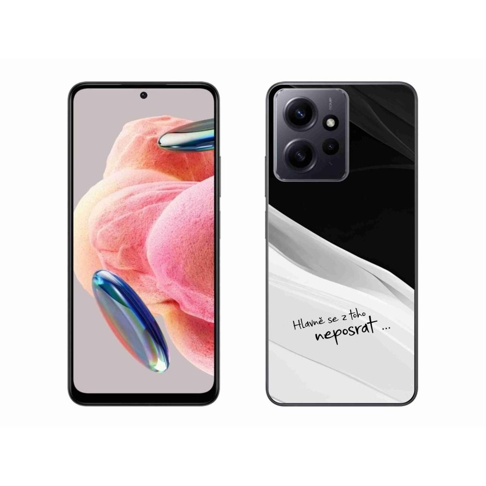 Gél borító mmCase a Xiaomi Redmi Note 12 4G-hez - vicces szöveg 13 fehér és fekete háttérrel