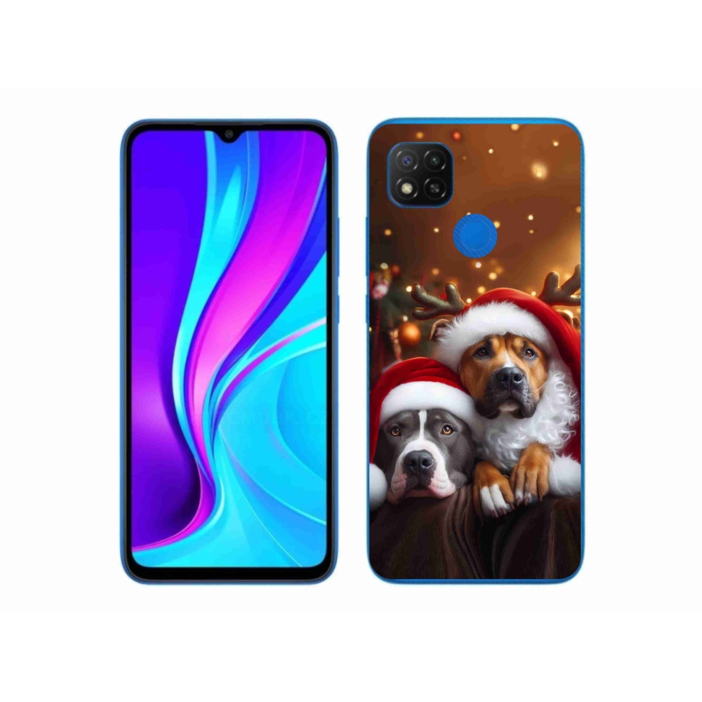 Gél borító mmCase a Xiaomi Redmi 9C-hez - Karácsonyi kutyák