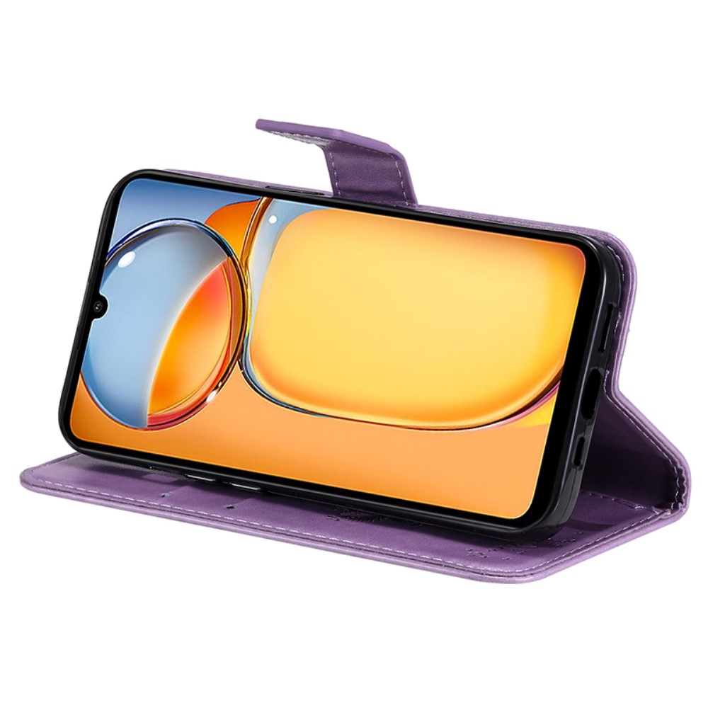 Fák könyvtáska Xiaomi Poco C65/Redmi 13C - világos lila