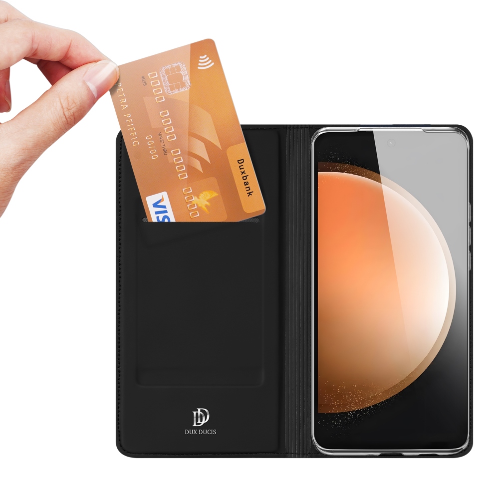 DUX könyvtáska Samsung Galaxy S25 FE készülékhez - fekete