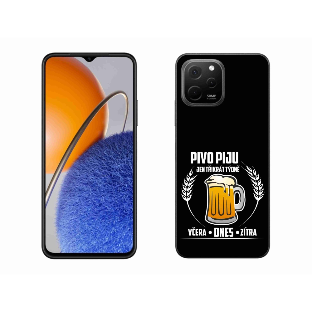 Gél borító mmCase a Huawei Nova Y61 készülékhez - sör motívum fekete háttérrel