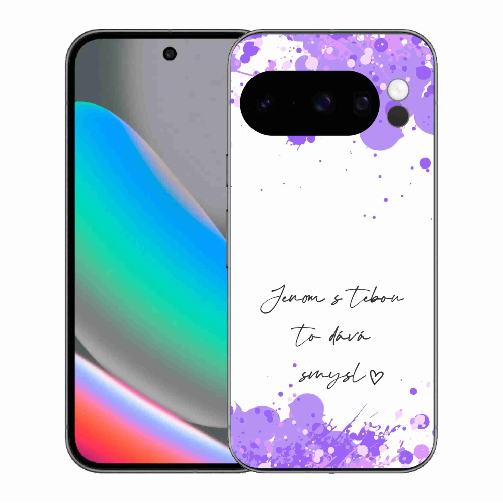 Gél borítás mmCase a Google Pixel 10 Pro számára - szerelmes szöveg fehér háttérrel