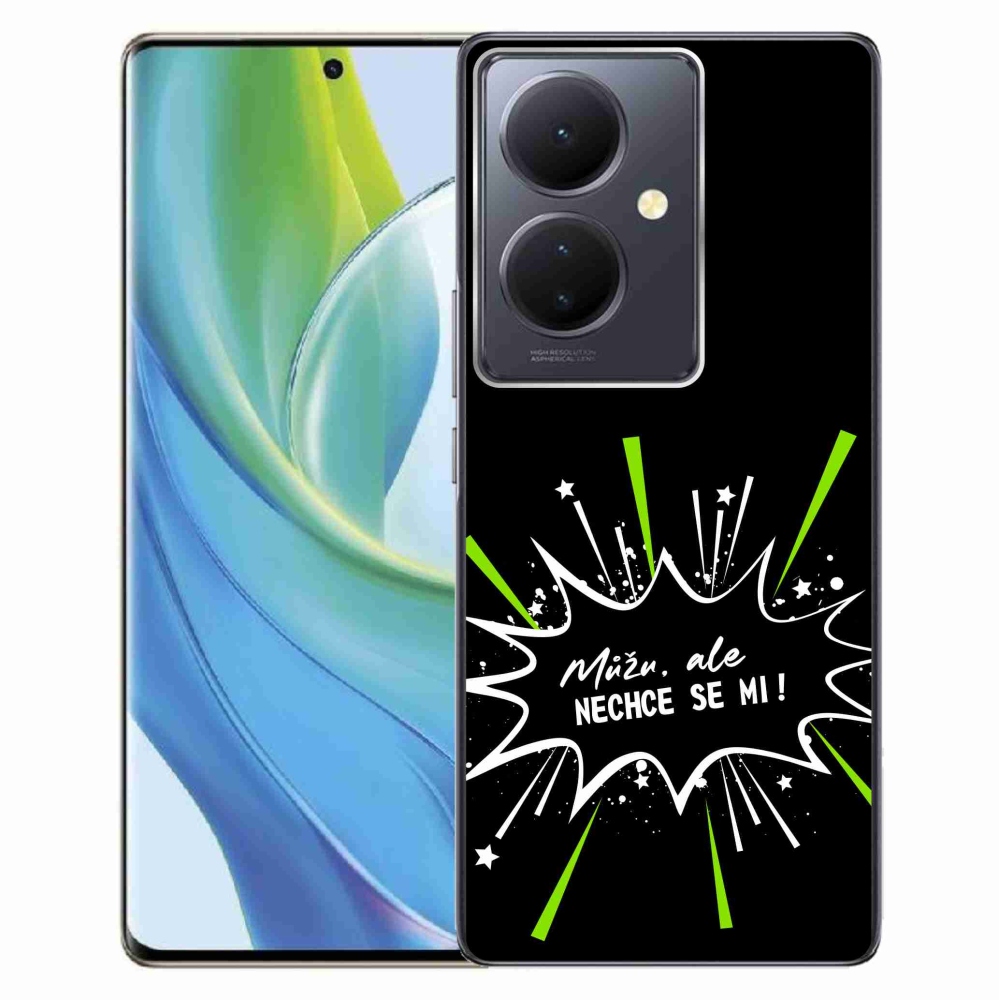 Gél borító mmCase a Vivo V29 Lite 5G-hez - vicces szöveg 11 fekete háttér