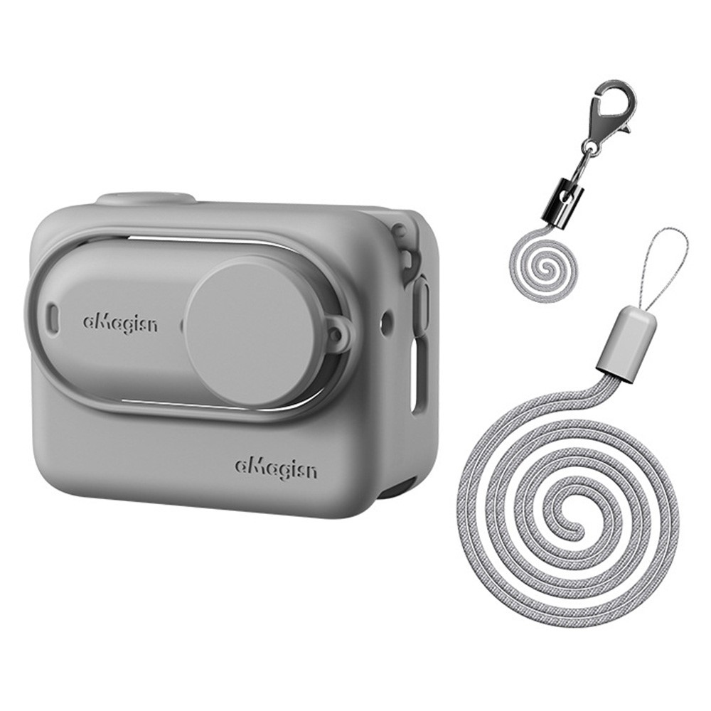 AMAGISN Szilikon Védőtok Pánttal Insta360 GO 3-hoz - Szürke