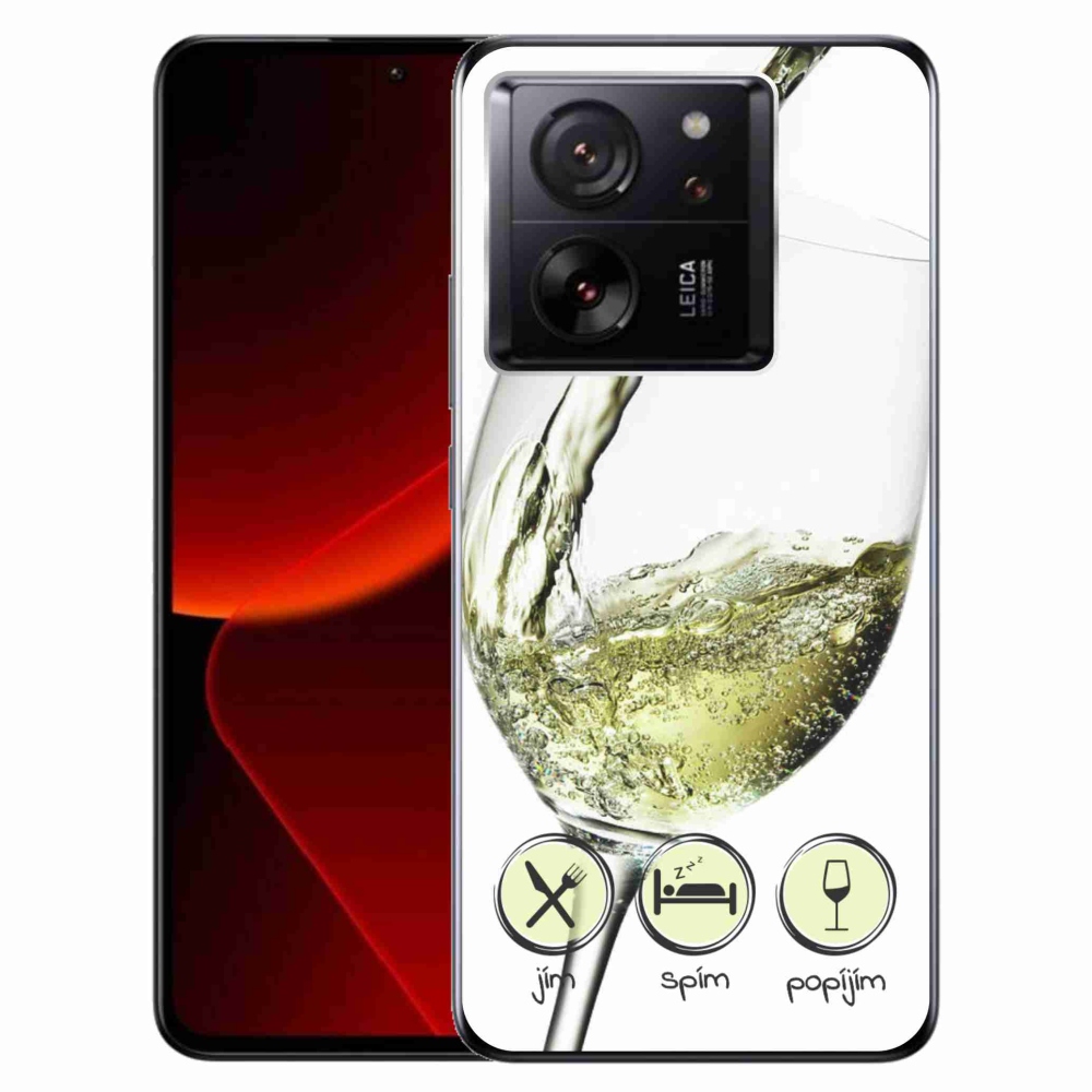 Gél tok mmCase a Xiaomi 13T/13T Pro készülékhez - borospohár fehér