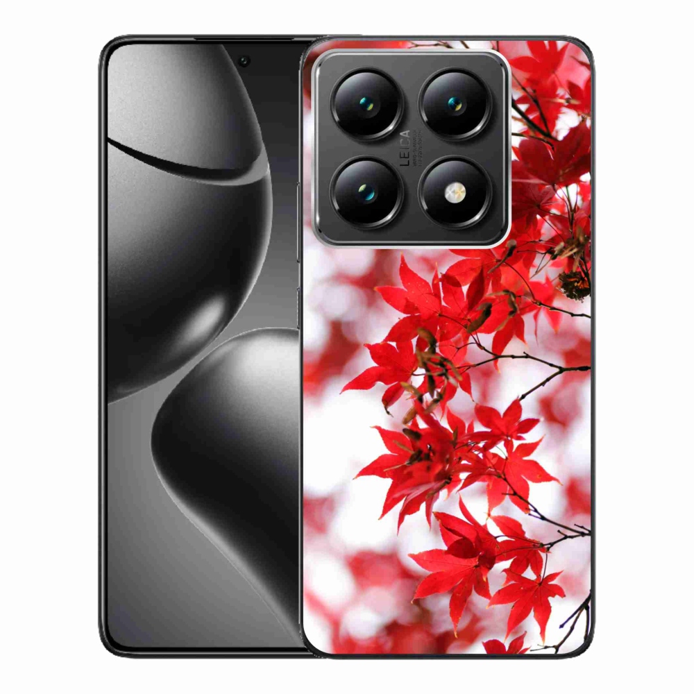 Gél borítás mmCase a Xiaomi 14T Pro számára - piros levelek