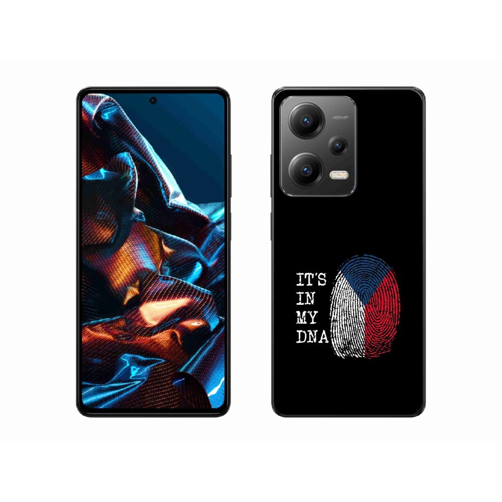 Gél borítás mmCase a Xiaomi Redmi Note 12 Pro 5G - zászlós ujjlenyomat fekete háttérrel