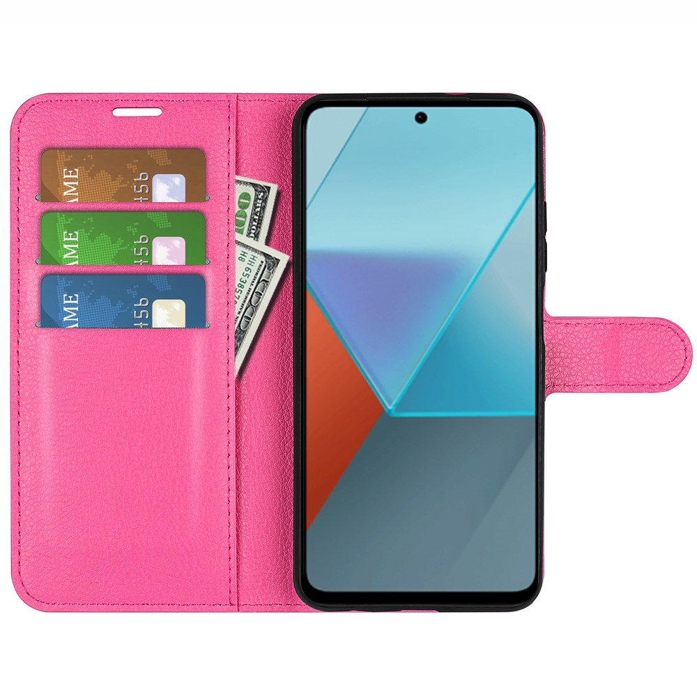 Litchi könyv tok Xiaomi Redmi Note 13 Pro 5G/Poco X6 5G - rózsa