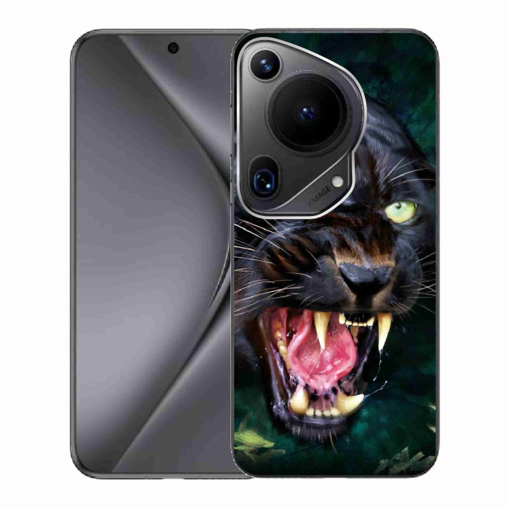 Gél borítás mmCase a Huawei Pura 70 Ultra számára - dühös fekete párduc