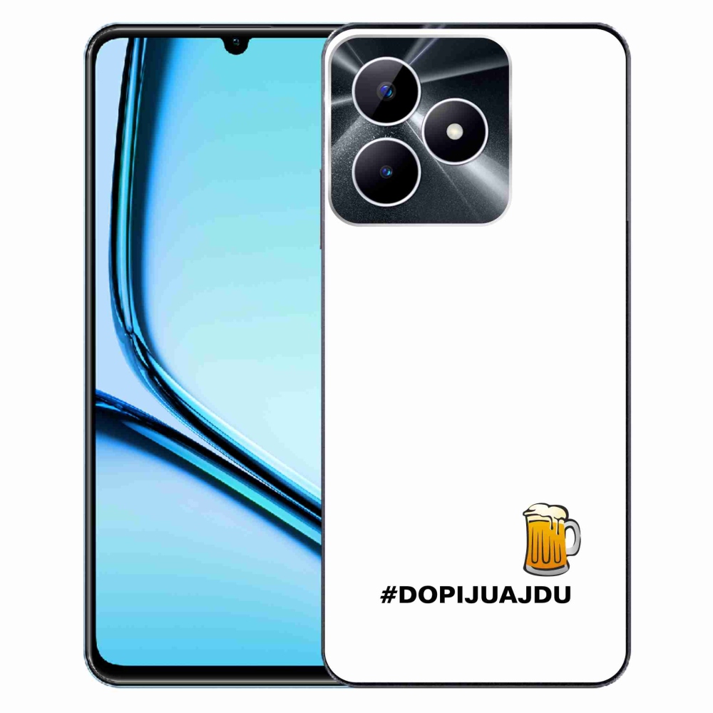 Gél borító mmCase a Realme Note 50 készülékhez - sör motívum 1 fehér háttér