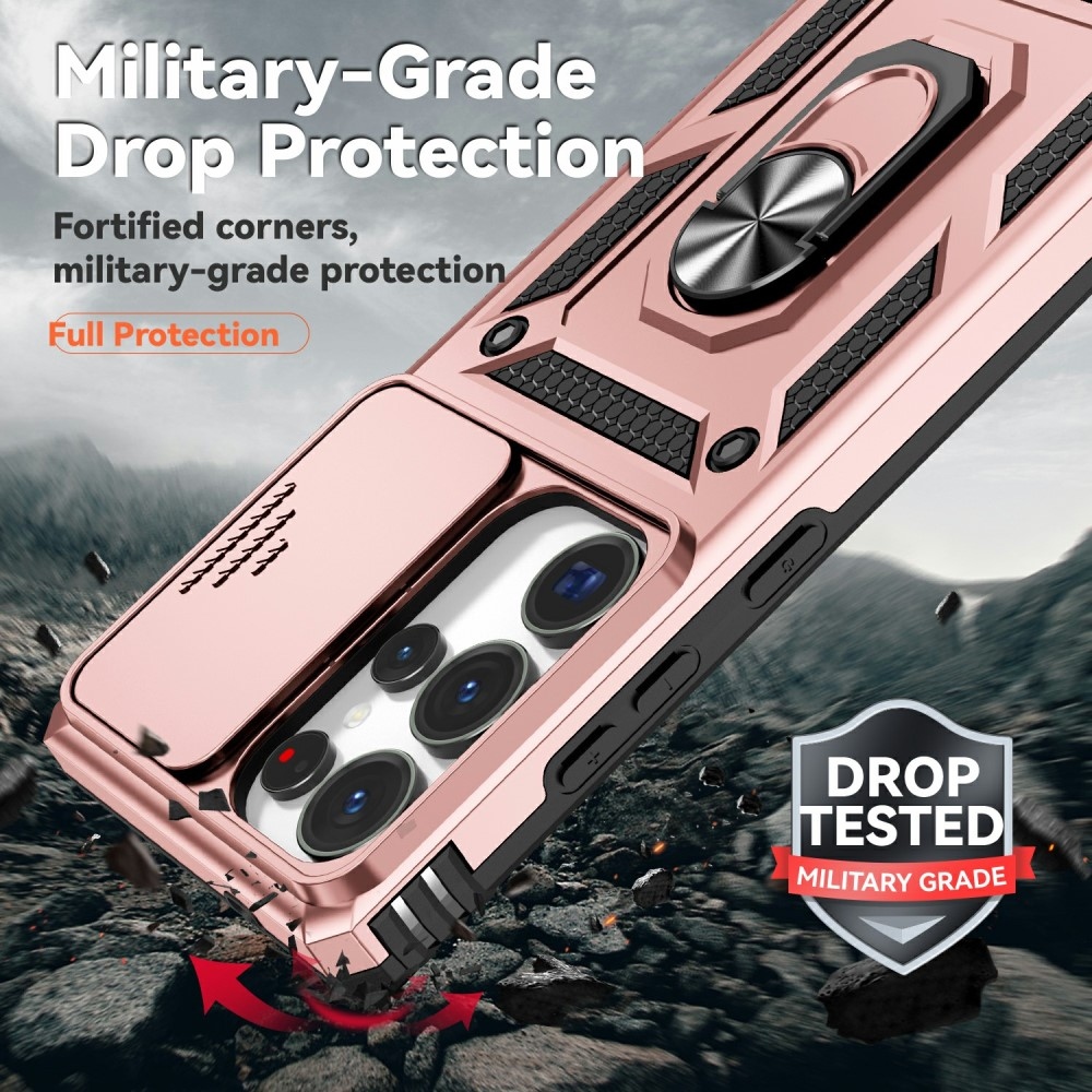 Gyűrűálló borítás Samsung Galaxy S25 Ultra készülékhez - rózsaarany