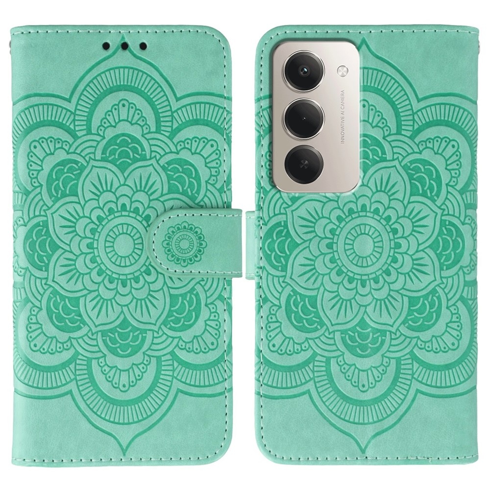 Mandala könyv tok a Xiaomi Redmi 15 5G-hez - teal színű