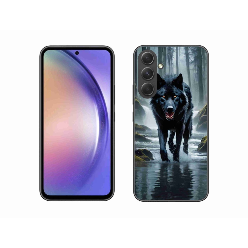 Zselés borítás mmCase Samsung Galaxy A54 5G - fekete farkas