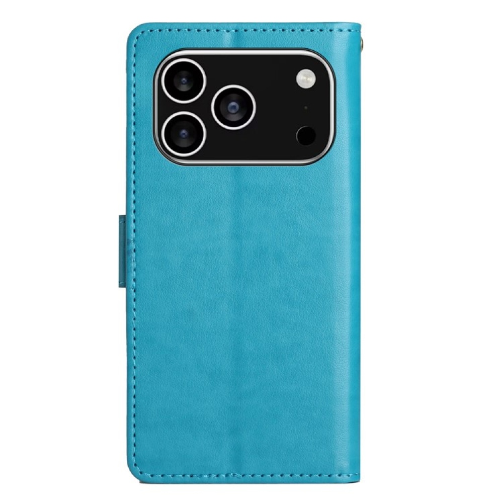 Virágok könyv tok iPhone 17 Pro készülékhez - kék