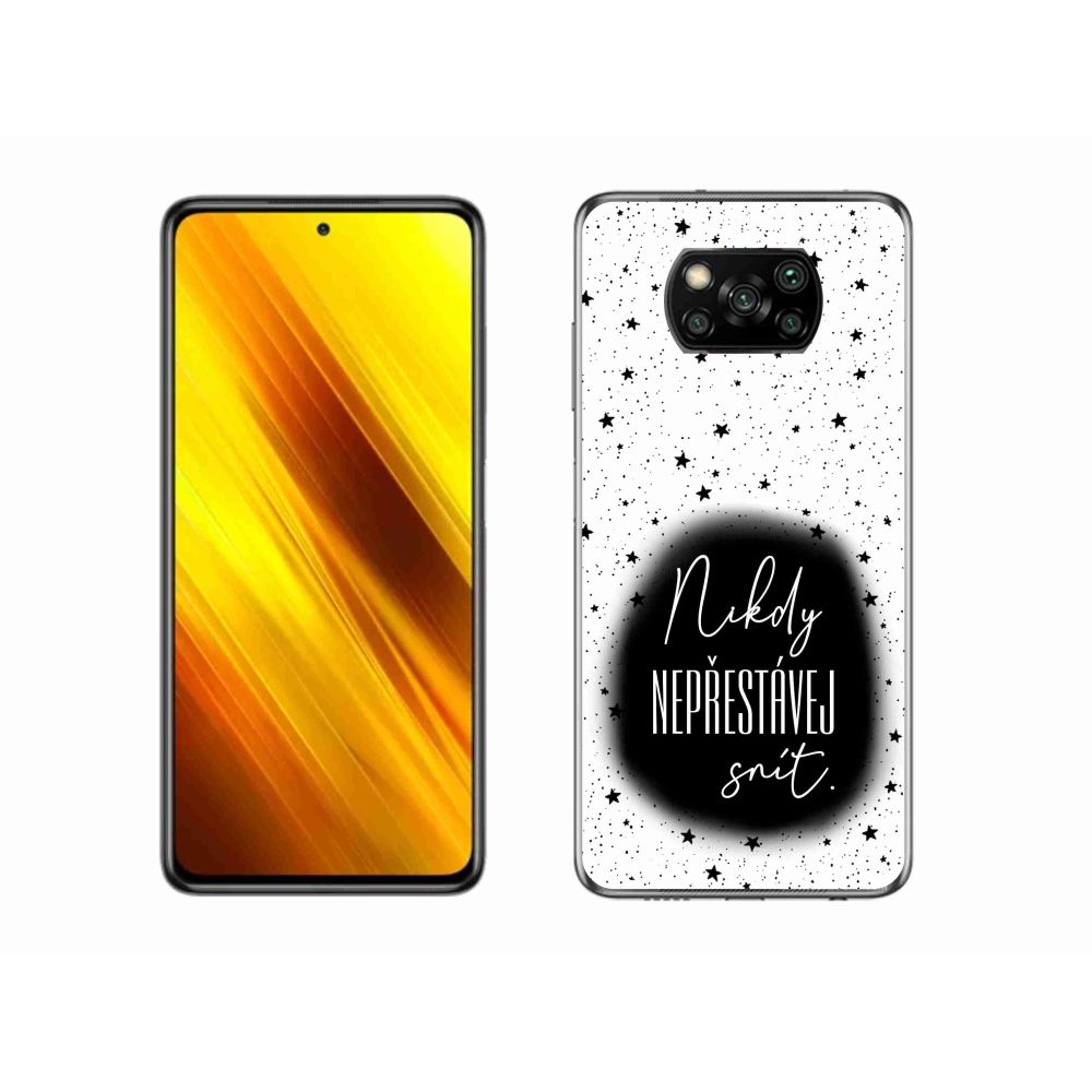 Gél borítás mmCase a Xiaomi Poco X3-hoz - idézet 1 fekete és fehér háttérrel