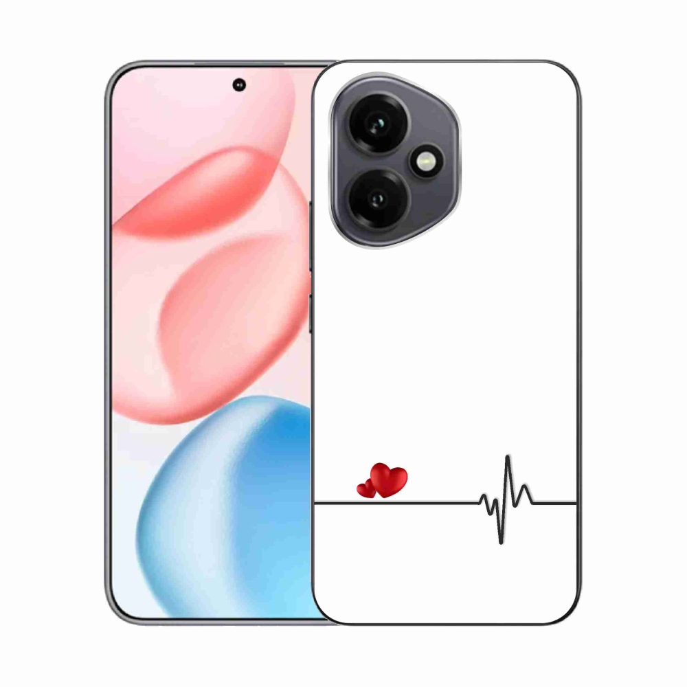 Gél borító mmCase a Honor 400-hoz - szív és szívverés fehér háttérrel