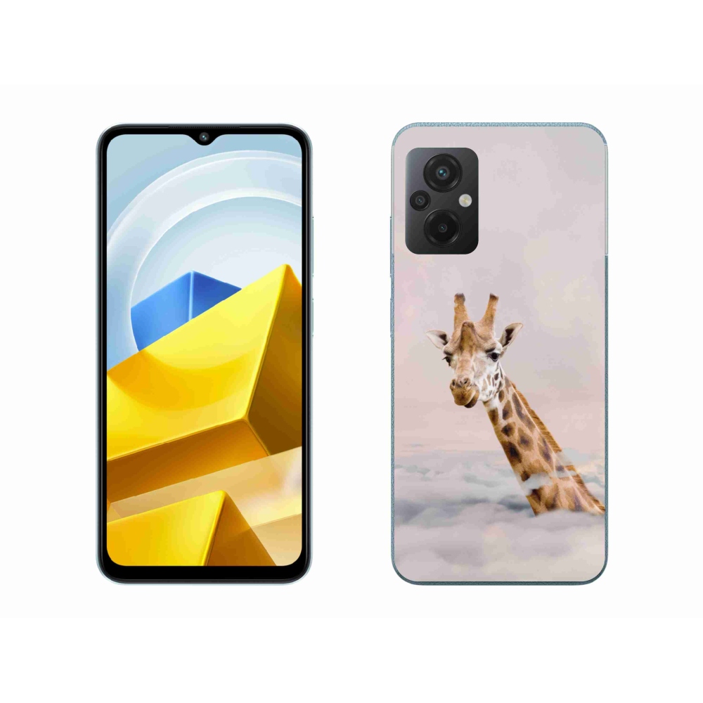 Gél borítás mmCase a Xiaomi Poco M5 4G-hez - zsiráf a felhőkben