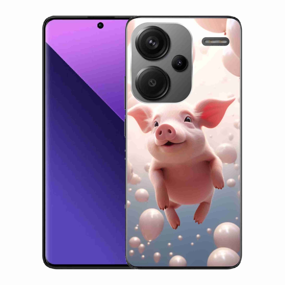 Gél borítás mmCase a Xiaomi Redmi Note 13 Pro+ 5G - malac lufikkal