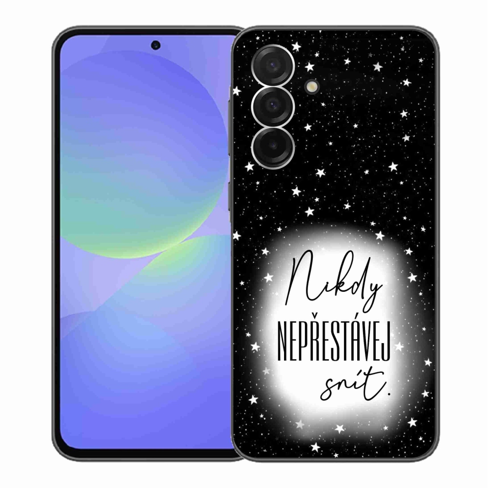 Gél borítás mmCase Samsung Galaxy A36 5G - idézet 1 fehér és fekete háttérrel