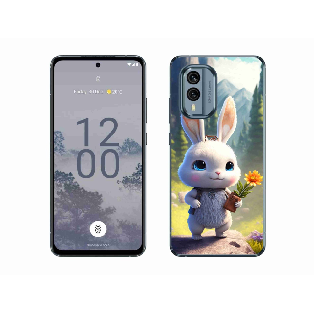 Zselés borítás mmCase a Nokia X30 5G készülékhez - aranyos nyuszi