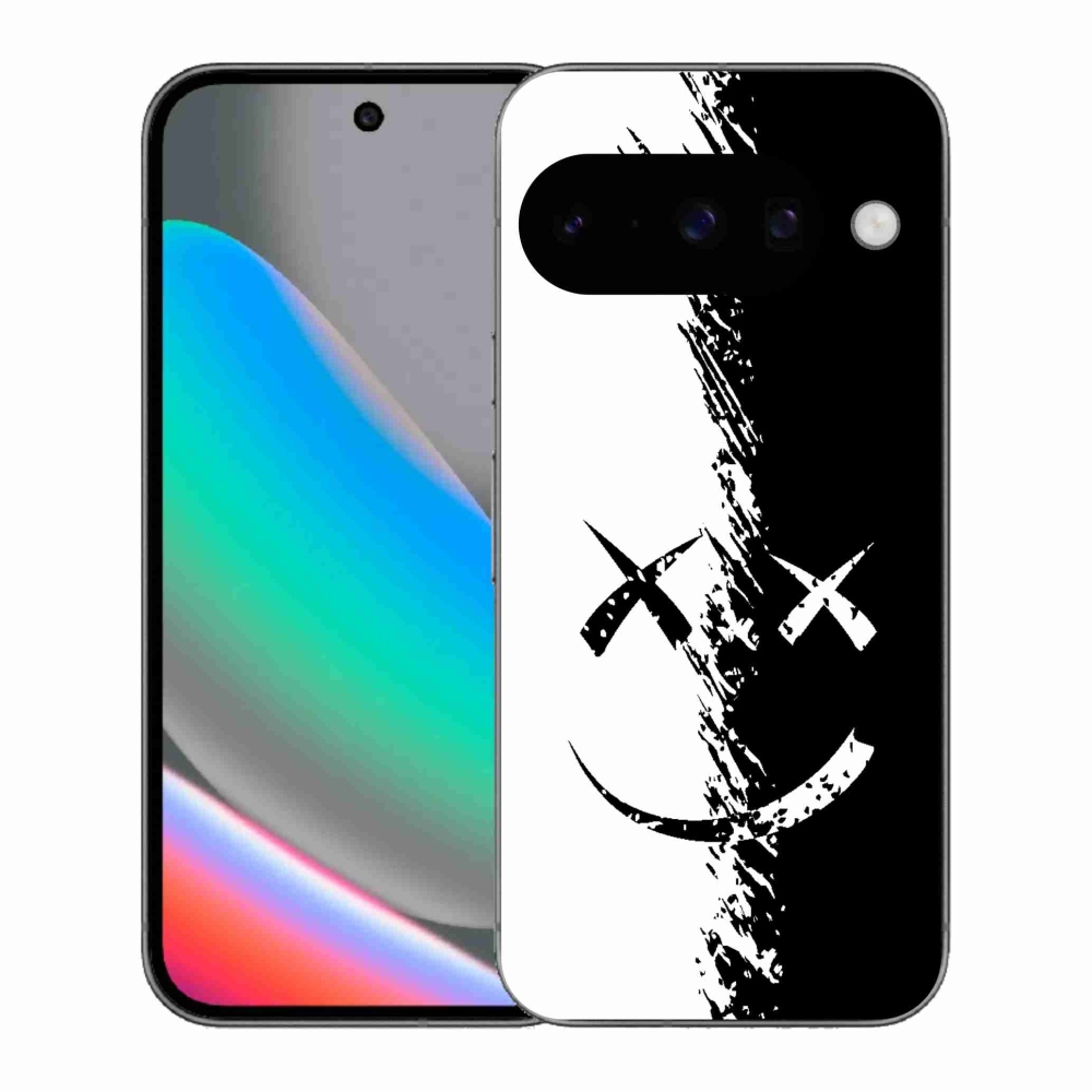 Gél borítás mmCase a Google Pixel 10 számára - fekete-fehér mosolygó