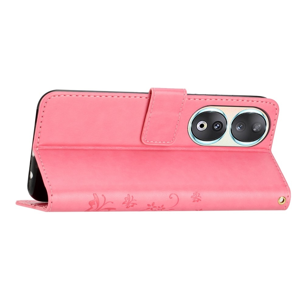 Virágok könyvtáska Honor 90 - rózsaszín