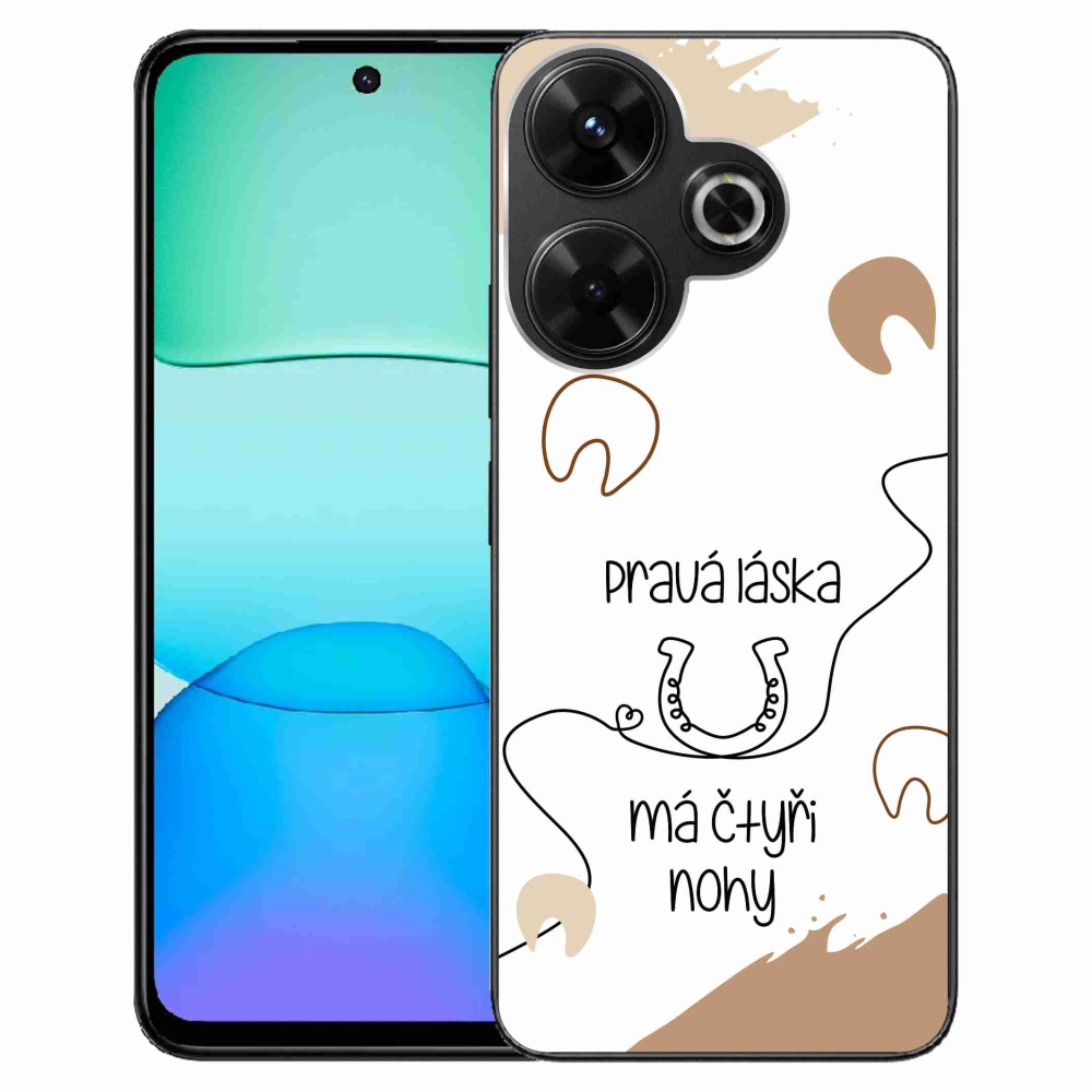 Gél borítás mmCase a Xiaomi Redmi 13 4G/Poco M6 4G számára - ló motívum fehér háttérrel