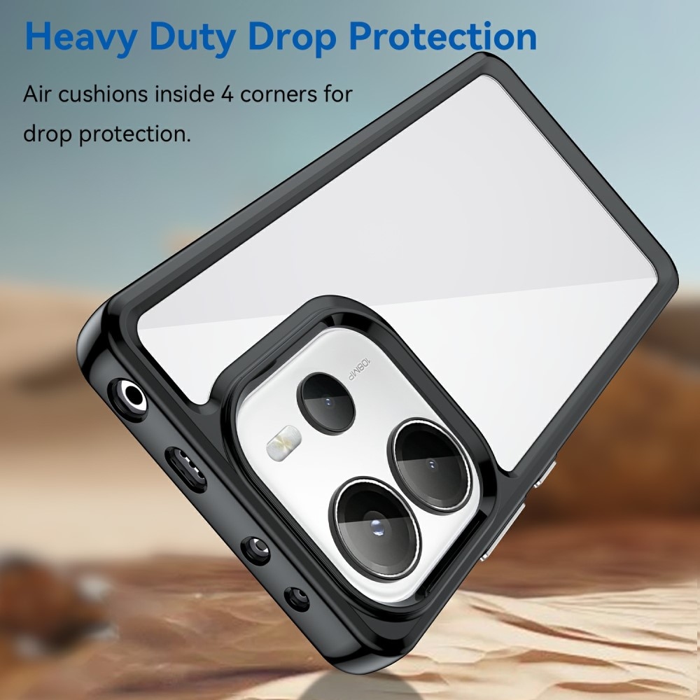 Gél tok fix hátlappal a Xiaomi Redmi Note 14-re - fekete