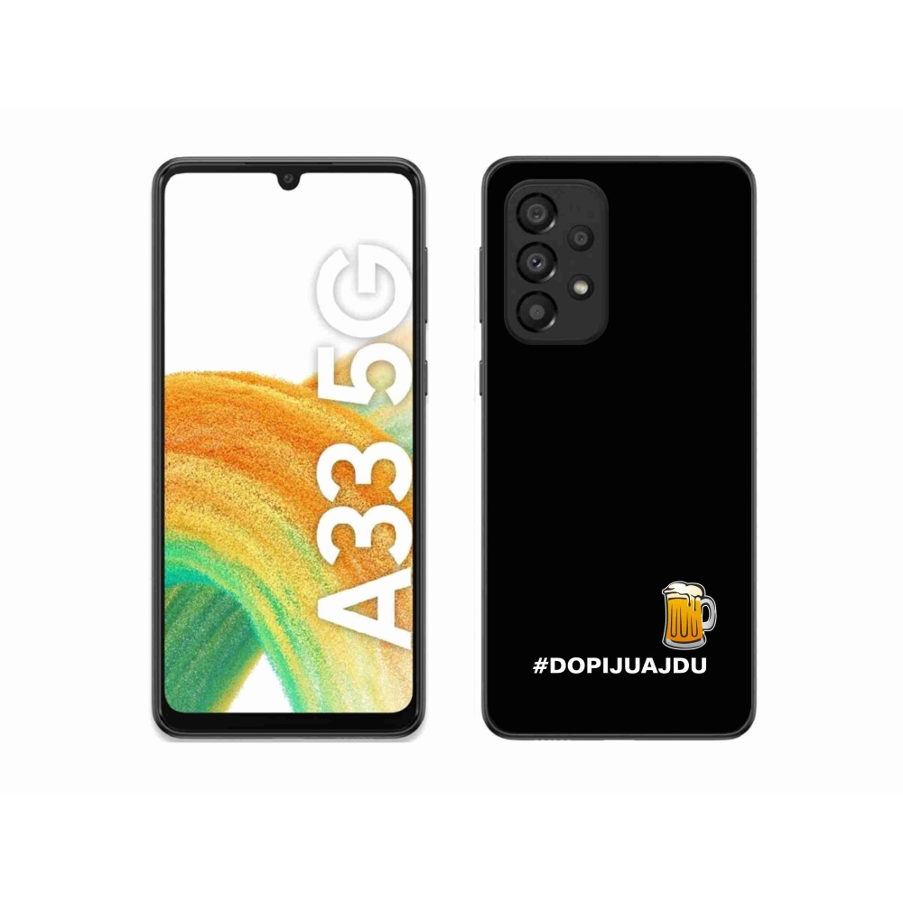 Gél borítás mmCase Samsung Galaxy A33 5G - sör motívum 1 fekete háttér