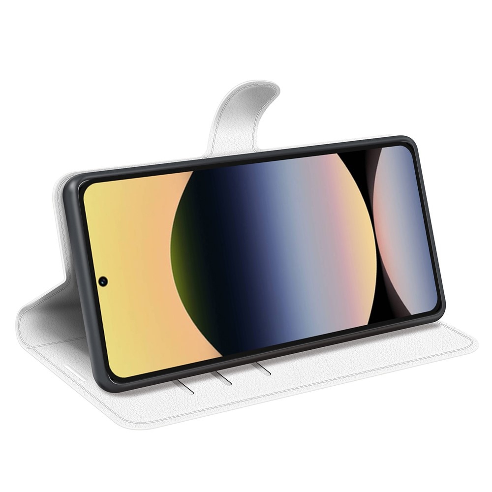Litchi könyv tok Xiaomi Redmi Note 14S-hez - fehér