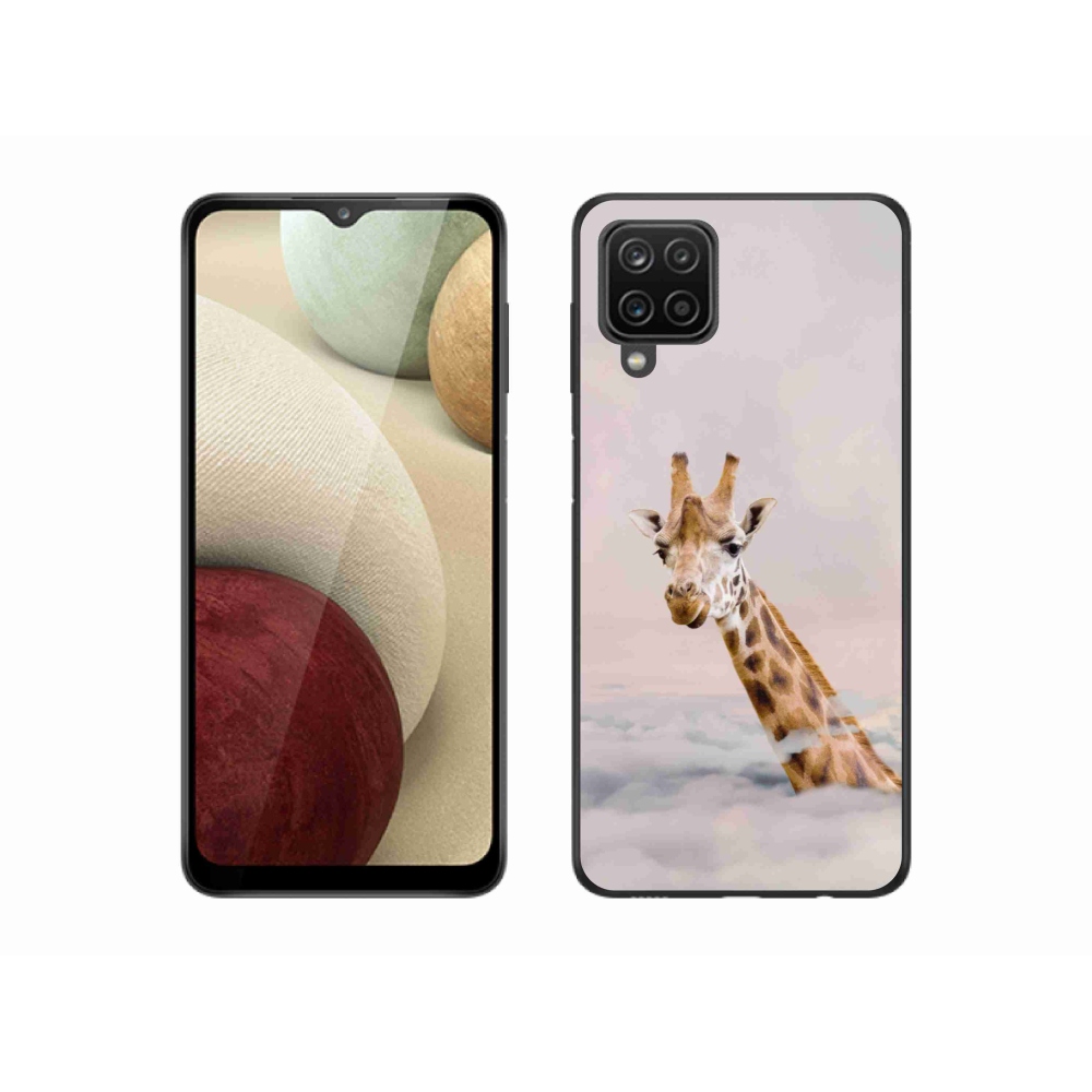 Gél borítás mmCase Samsung Galaxy A12 készülékhez - zsiráf a felhőkben