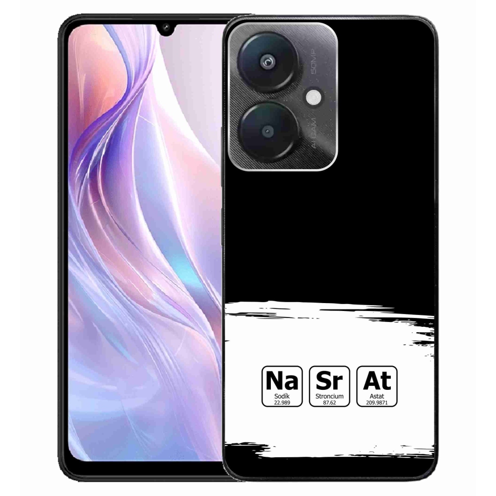 Gél borító mmCase a Xiaomi Redmi 13C 5G - kémiai elemek fehér és fekete háttérrel