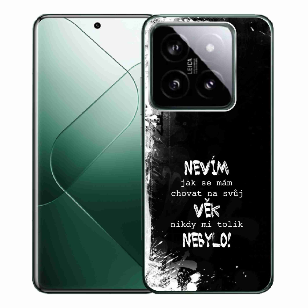 Gél borító mmCase a Xiaomi 14 Pro-hoz - vicces szöveg 14 fekete háttérrel