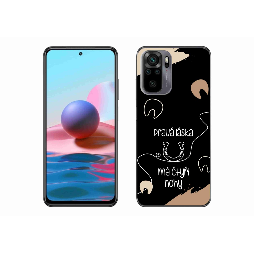 Gél borítás mmCase a Xiaomi Poco M5s készülékhez - ló motívum fekete háttérrel