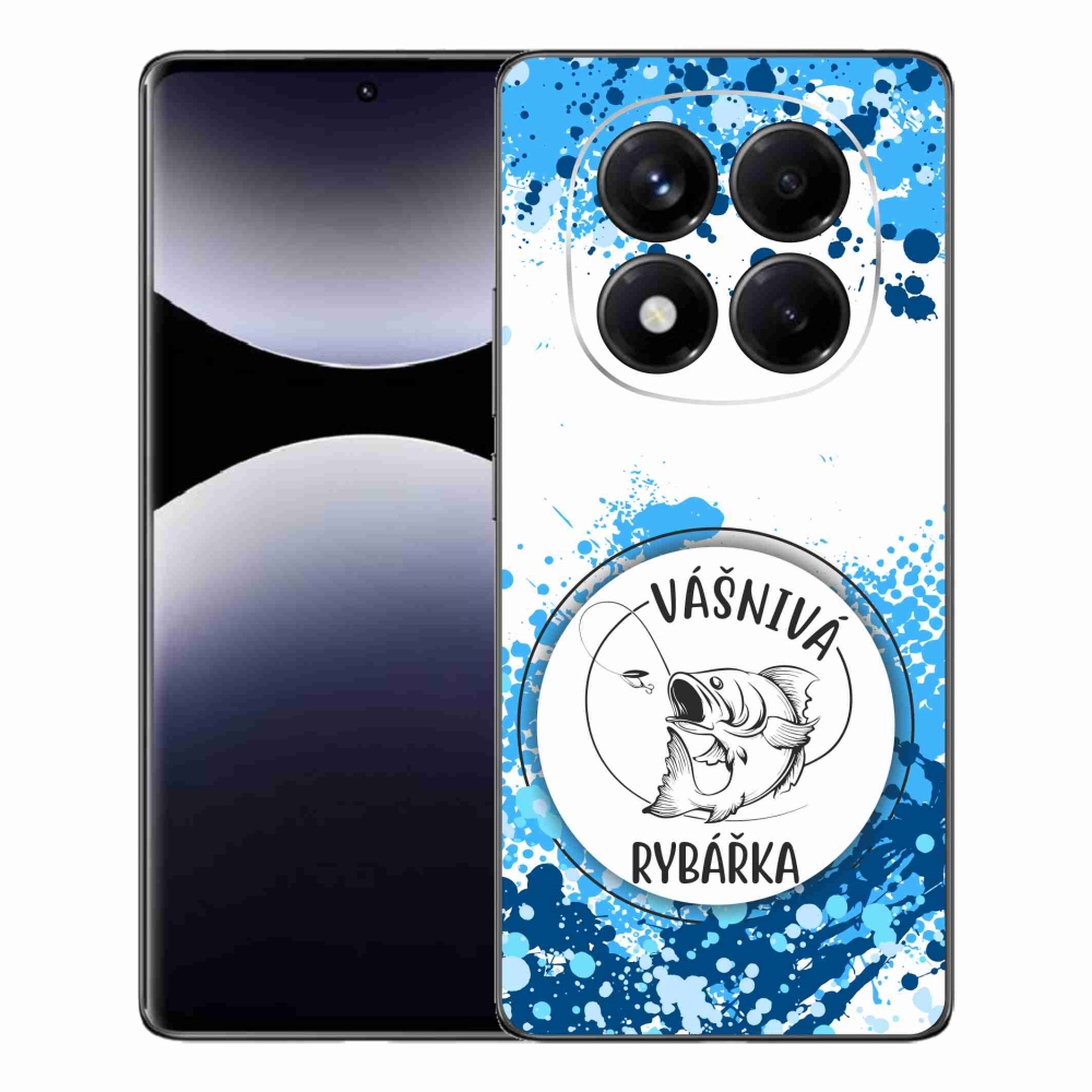 Gél borítás mmCase a Xiaomi Redmi Note 14 Pro számára - szenvedélyes halász fehér háttérrel