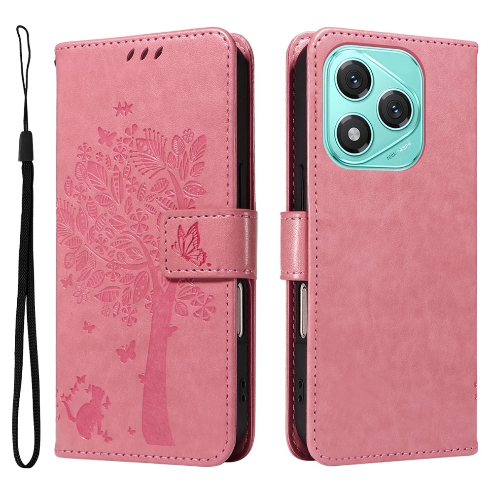 Fák könyvtáska Honor 400 Lite-hoz - rózsaszín