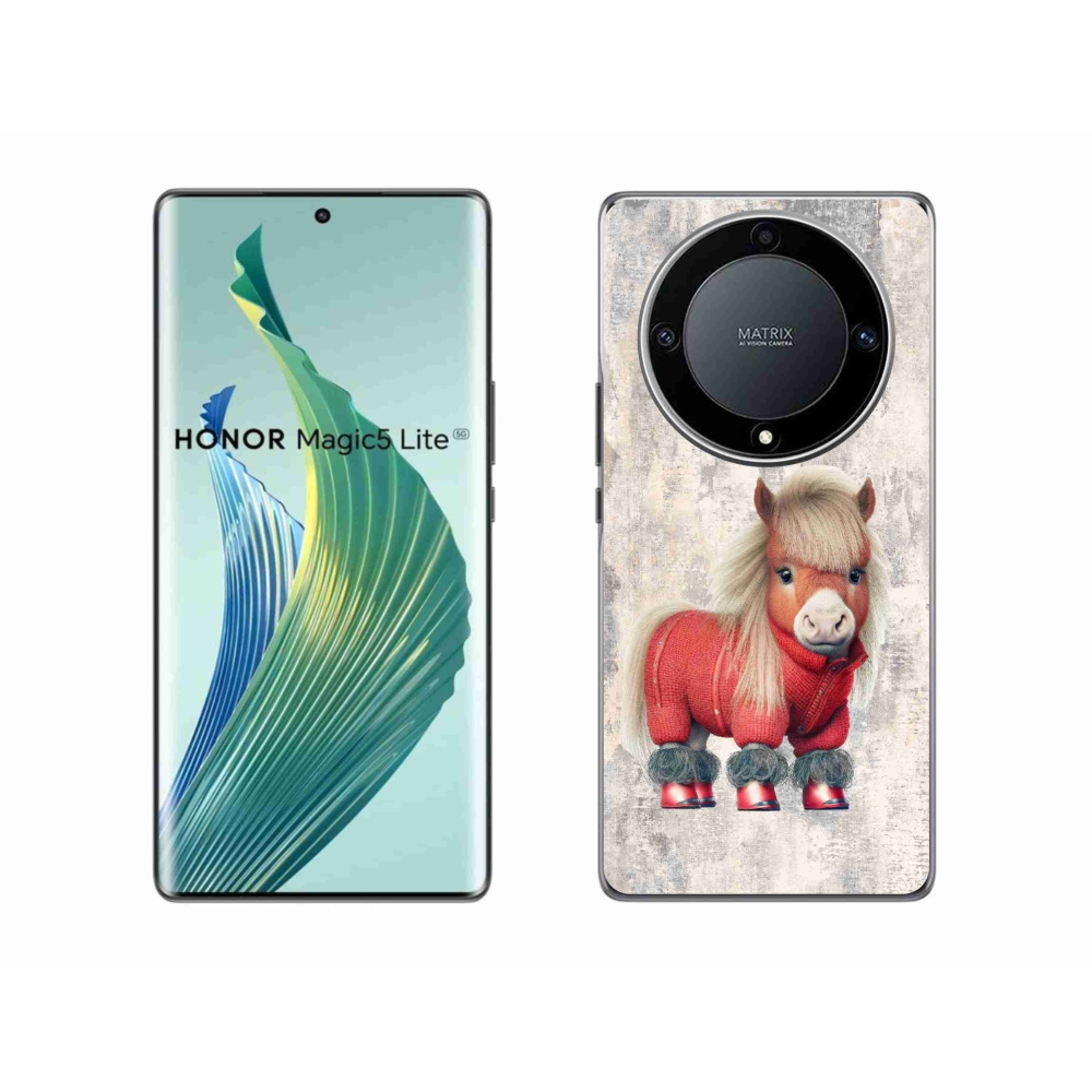 Gél borítás mmCase a Honor Magic 5 Lite 5G számára - póni pulóverben