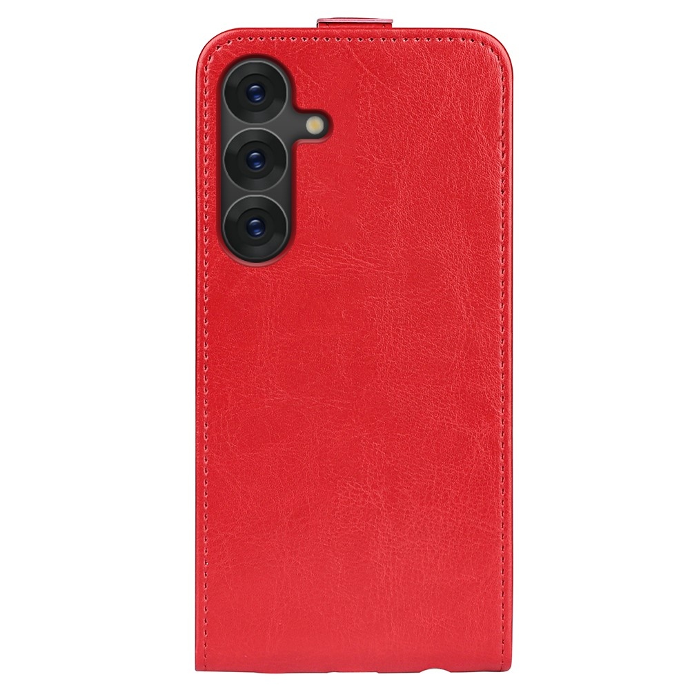 Függőleges könyvtáska Samsung Galaxy S25 készülékhez - piros