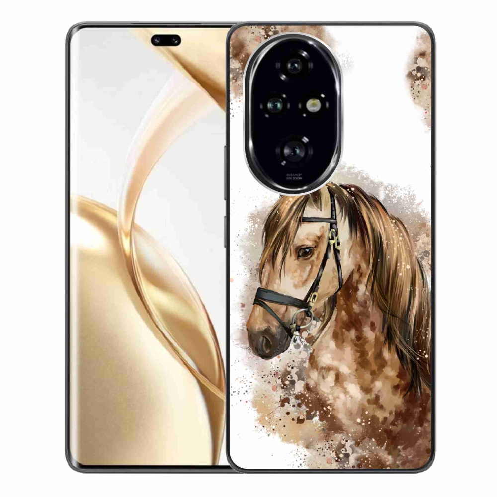 Zselés borítás mmCase a Honor 200 Pro 5G készülékhez - barna rajzfilm ló