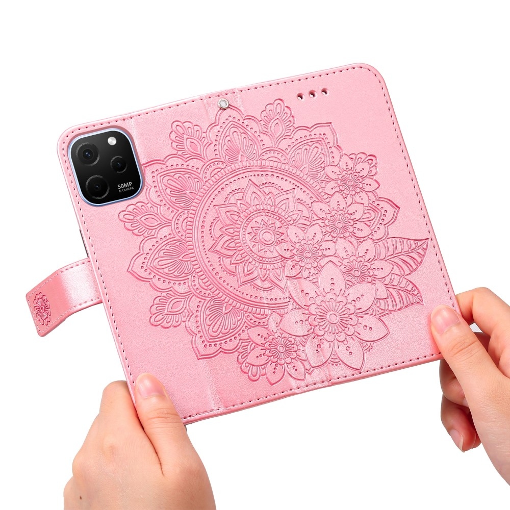 Mandala könyvtáska Huawei Nova Y61-hez - rózsaszín