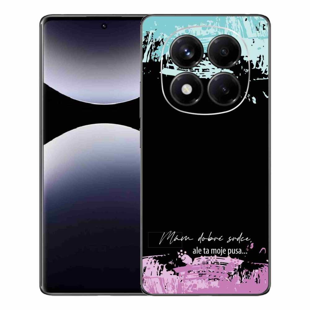 Gél borító mmCase a Xiaomi Redmi Note 14 Pro számára - vicces szöveg 3 fekete háttérrel