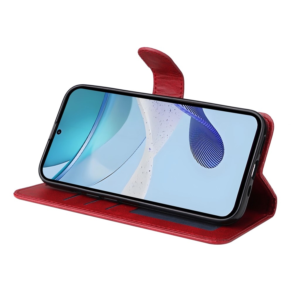 Könyvtáska a Realme 14x 5G/Realme C75 készülékhez - piros színű