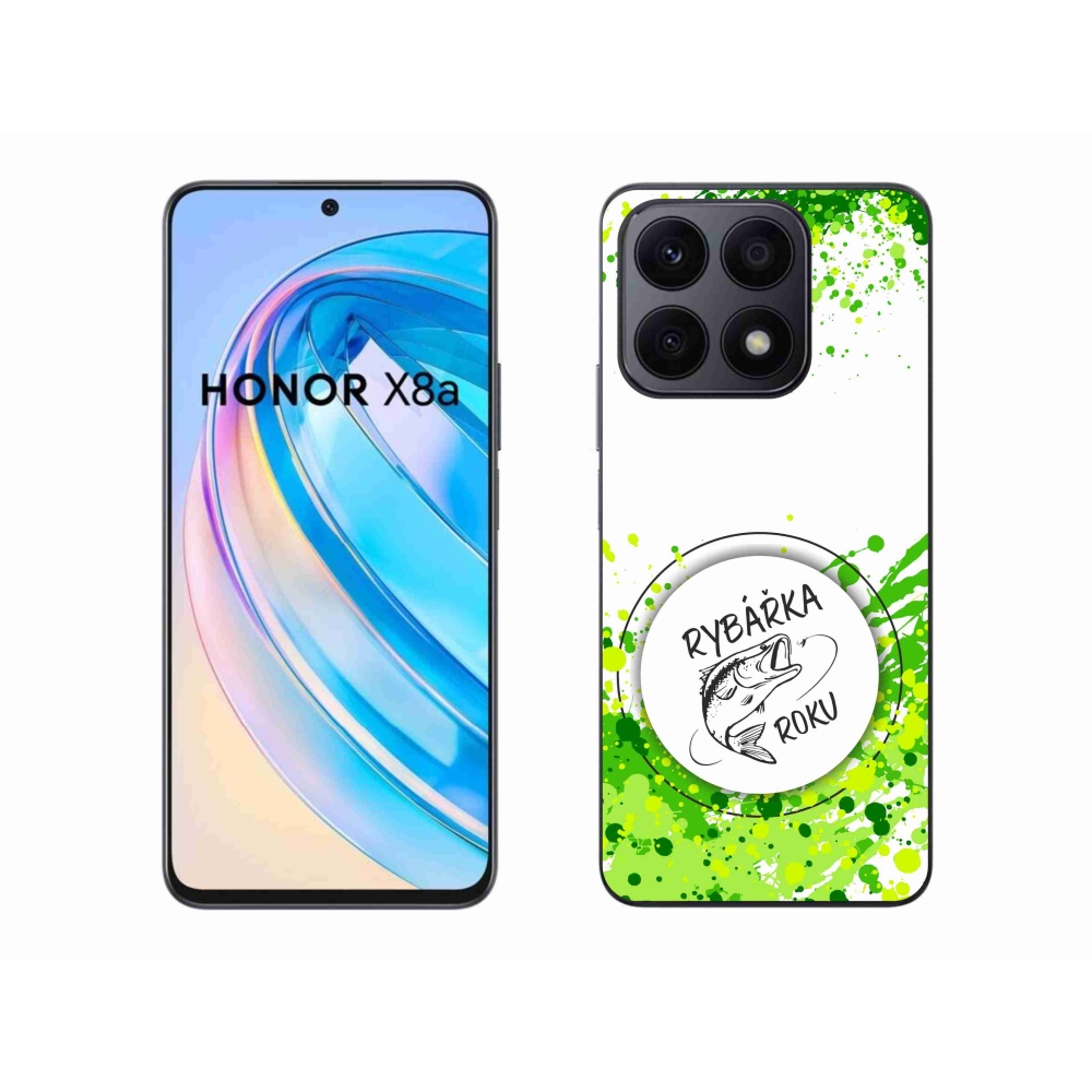 Zselés borító mmCase a Honor X8a számára - az év horgásza fehér háttérrel