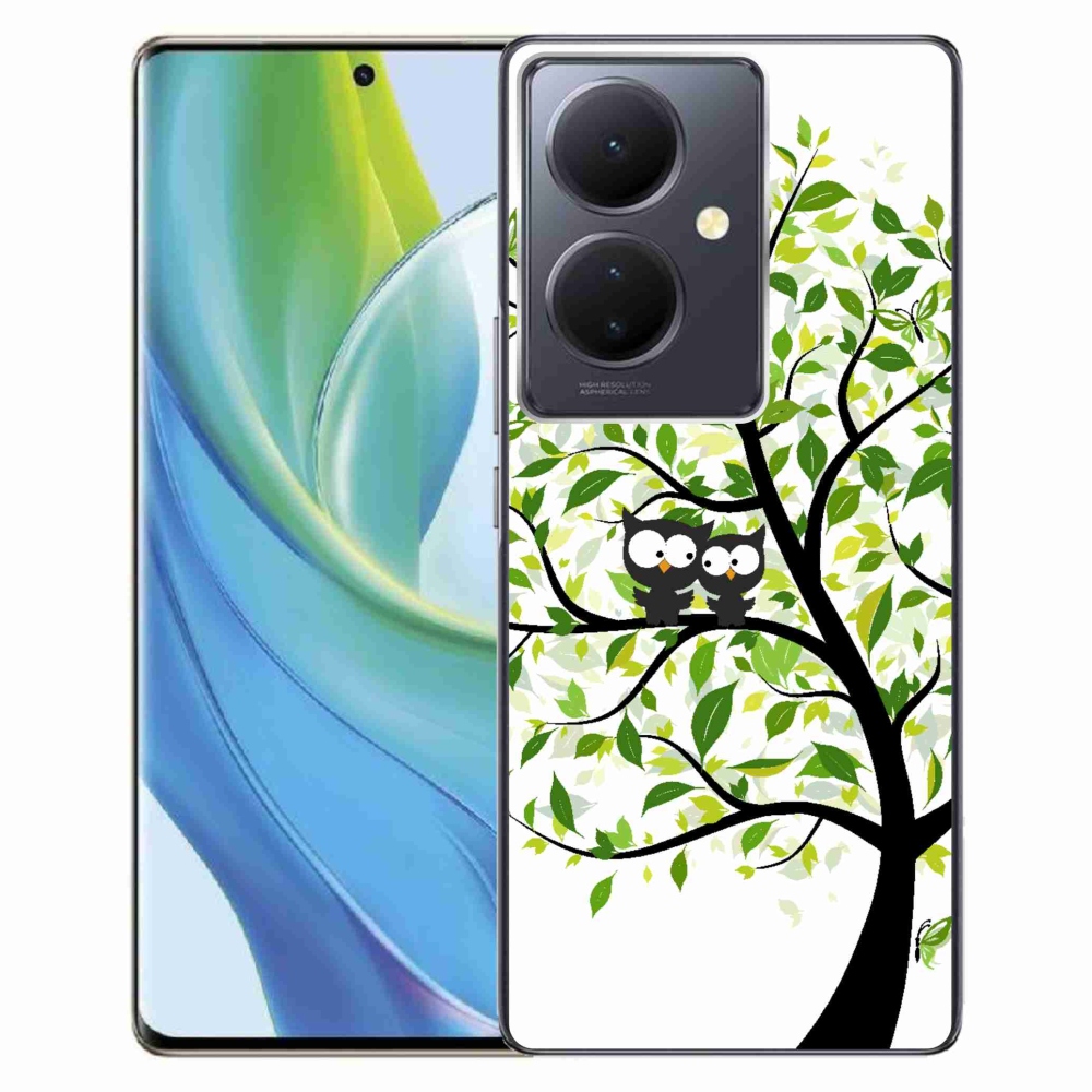 Gél borító mmCase a Vivo V29 Lite 5G számára - baglyok a fán